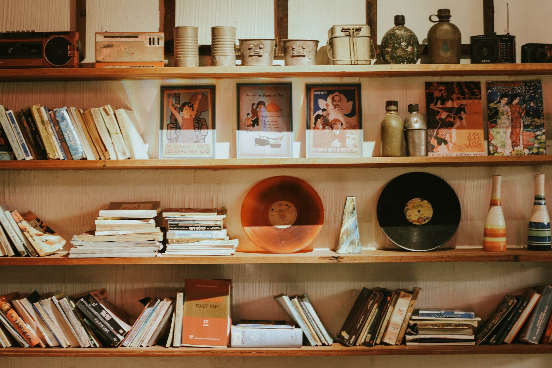 music memorabilia on shelf