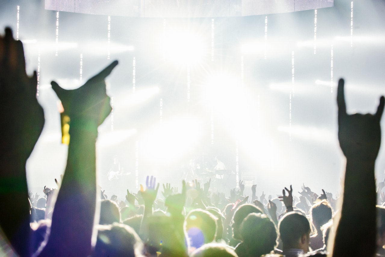 crowd watching rock concert