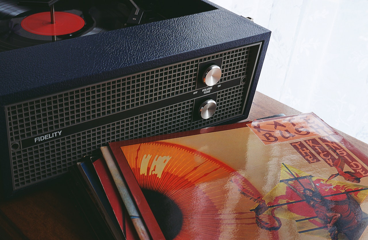vinyl player and record
